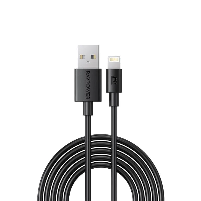 RAVPOWER USB A - Lightning Cable 1m TPE - Black photo 