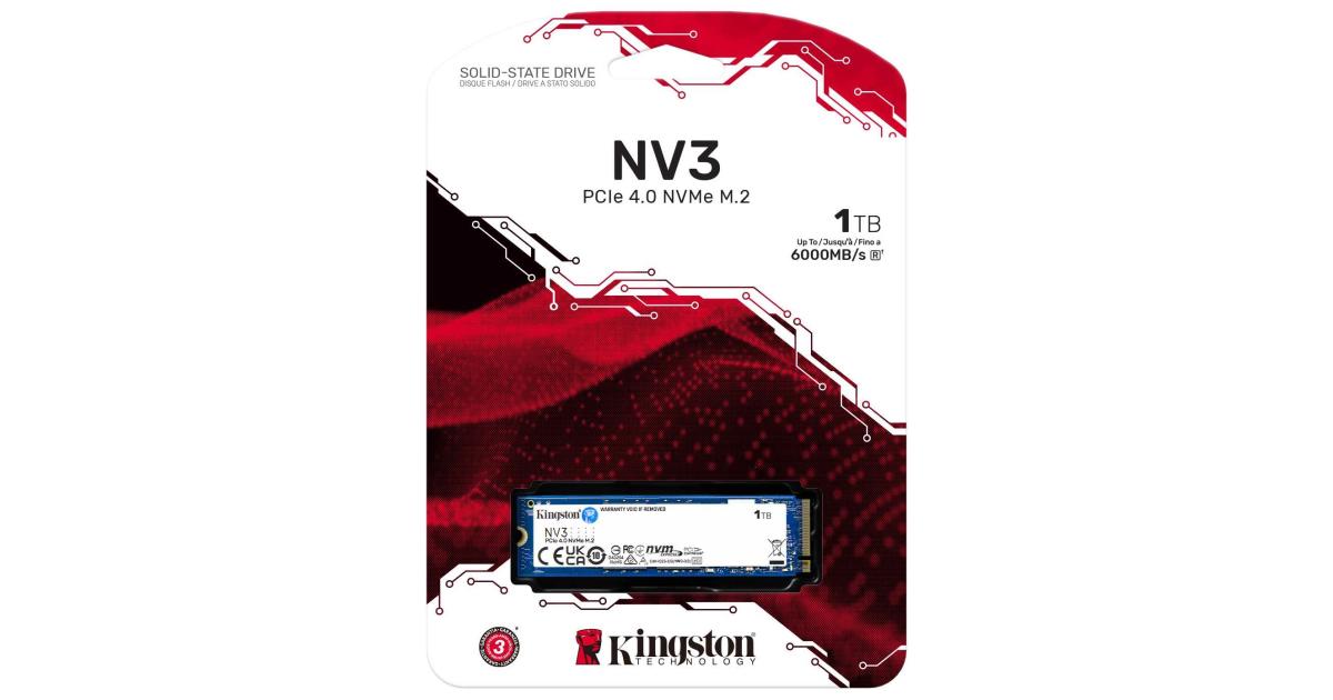 Kingston NV3 1TB M.2 NVMe PCIe 4.0 SSD