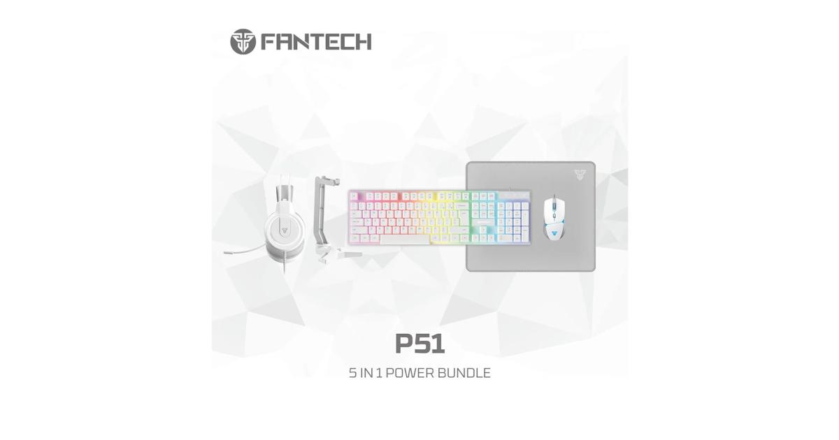 Fantech P51 Power Bundle 5-in-1 Gaming Combo Set White photo 