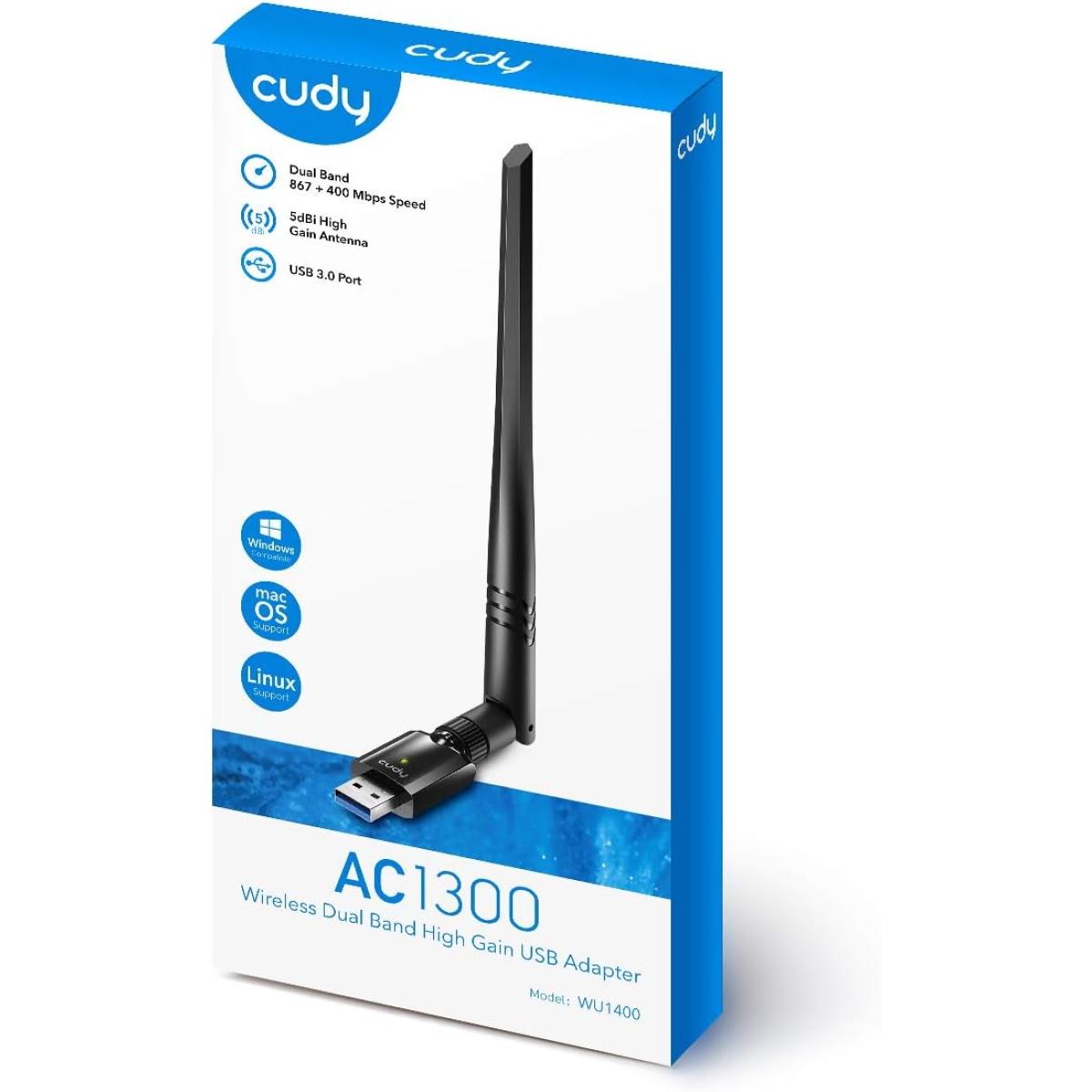 Cudy AC1300 Wireless Dual Band USB Adapter WU1400 photo 