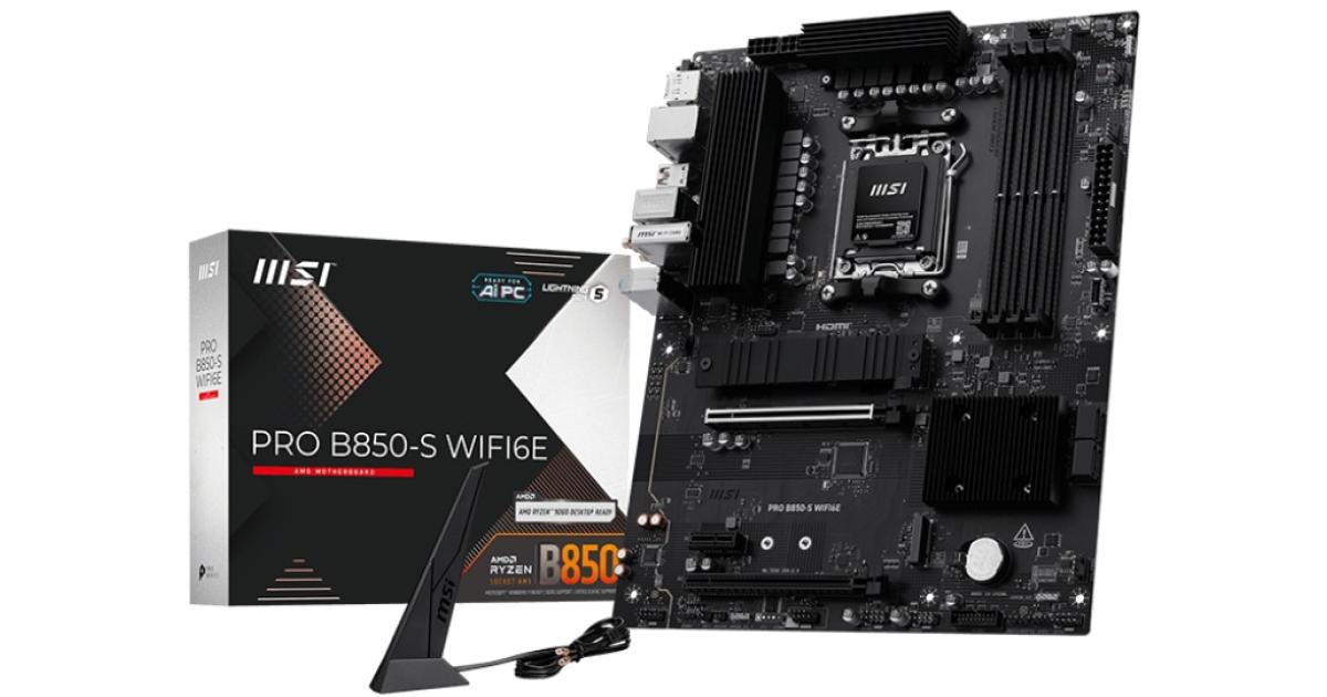 MSI PRO B850-S WIFI6E, AMD RYZEN 7000 8000 9000 Series AM5/DDR5/PCIe 5.0/2xM.2 - ATX Gaming MotherBoard photo 