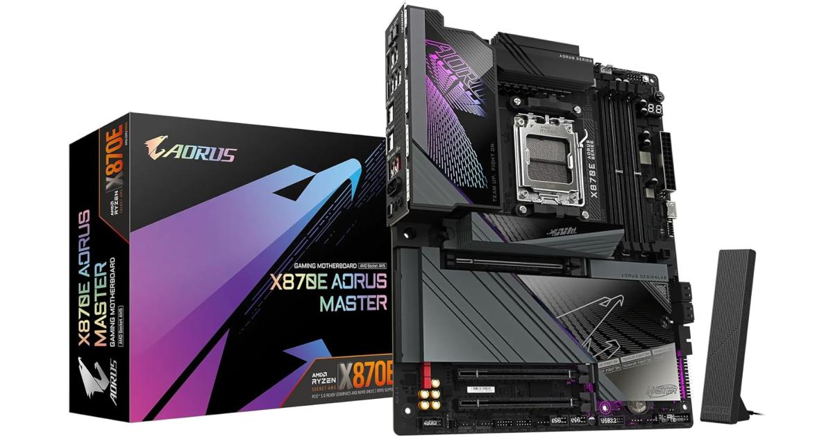 GIGABYTE X870E AORUS MASTER (Wi-Fi 7) AMD RYZEN 7000 8000 9000 Series AM5/DDR5/PCIe 5.0/4xM.2 - ATX Gaming MotherBoard Photo