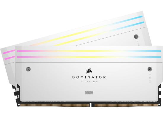 CORSAIR DOMINATOR TITANIUM RGB 32GB (2x16GB) DDR5 RAM 7200MT/s CL34 Memory Kit - White photo 