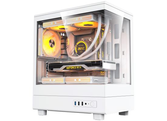 darkFlash DB330M Micro ATX Mid Tower Modern Aesthetic ARGB Gaming Case White photo 