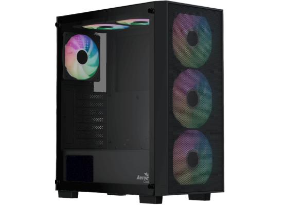 AeroCool B509A Flow Black ARGB ATX Mid Tower Mesh 6x 120mm ARGB Fans photo 