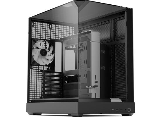 APNX V2 Black Dual Chamber Premium Sleek Panoramic 3 Glasses ATX Mid Tower photo 