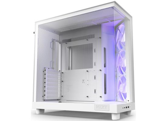 NZXT H6 Flow RGB Perforated Compact Dual-Chamber Mid-Tower White F120 RGB Fans