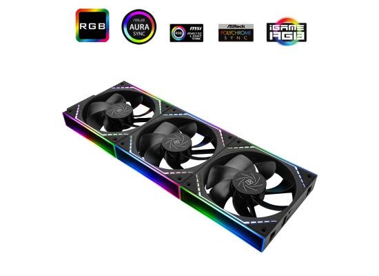 Thermalright TL-M12QR X3 Black LED 120mm Cooling Fan Kit 3-Pack photo 